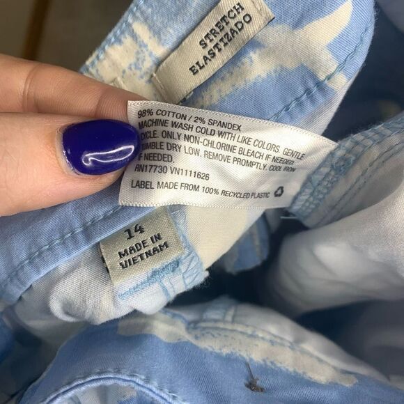 A New Day 14 blue white shorts NWT tie waist (H1) - Picture 9 of 9